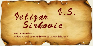 Velizar Sirković vizit kartica